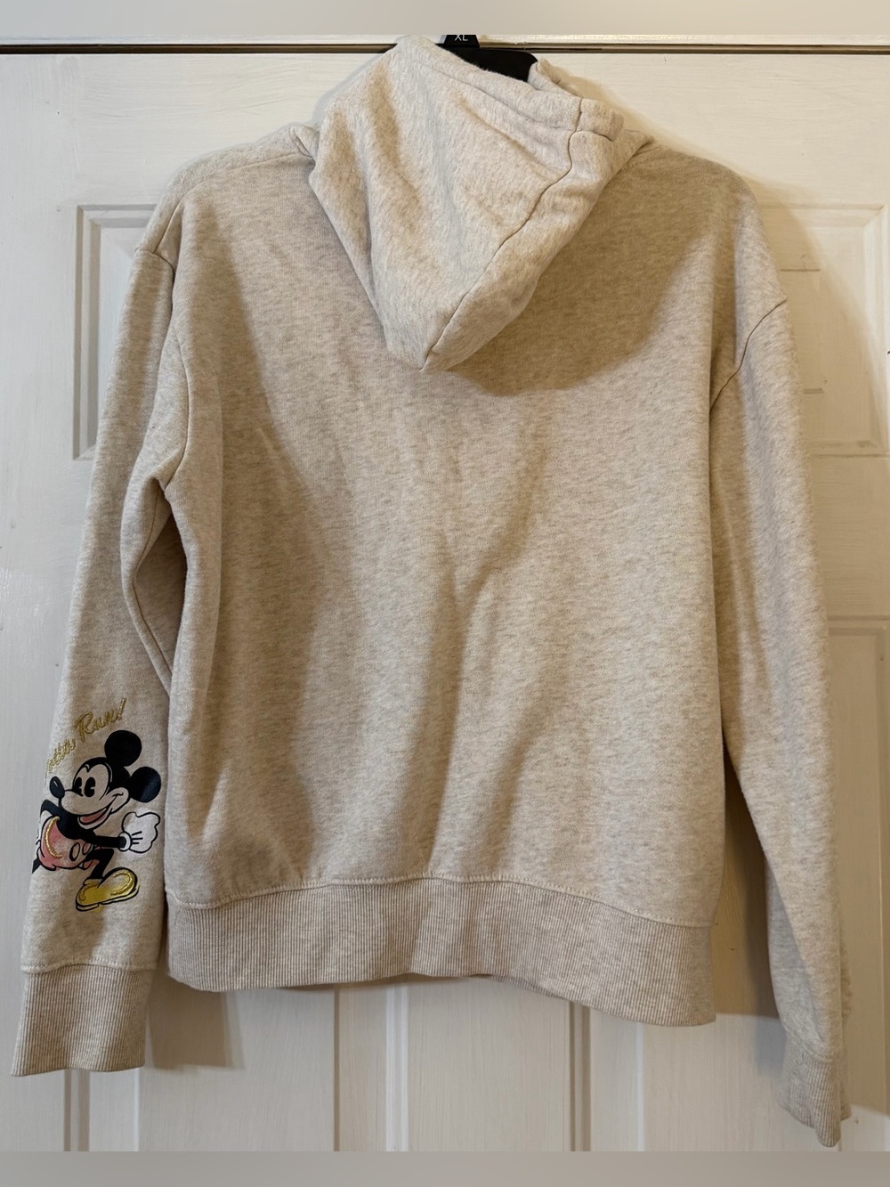 Disney Mickey & Minnie Beige Graphic Hoodie Sweatshirt - Picture 2 of 5